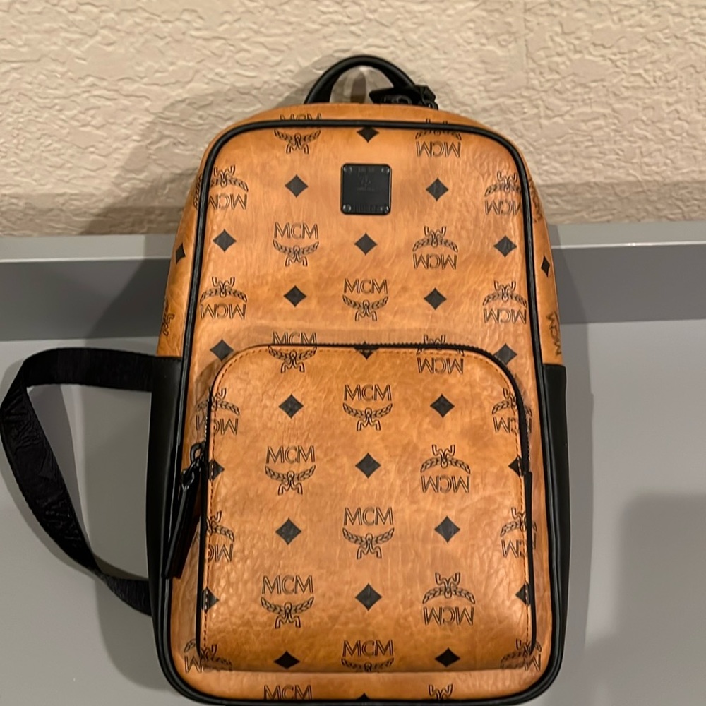 MCM Aren Monogram Printed Zipped Backpack